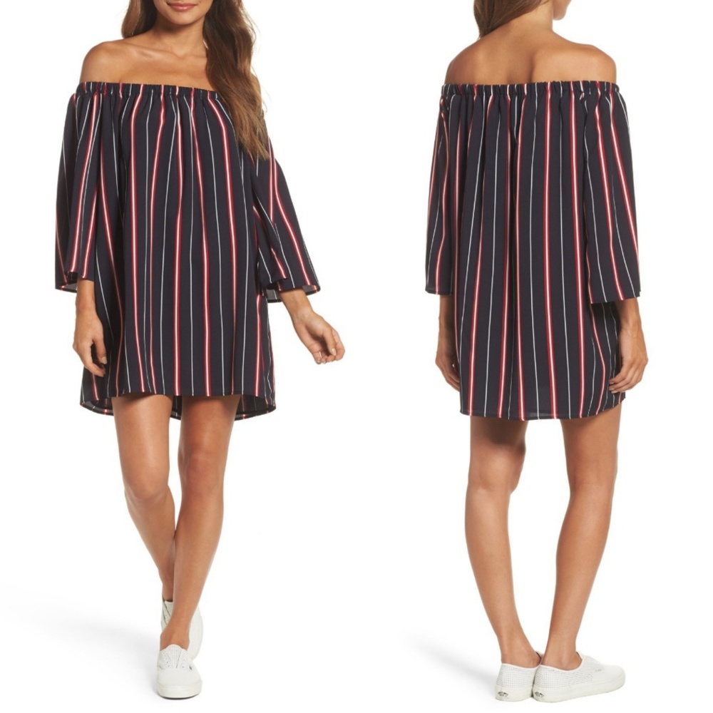 Striped Off-the-Shoulder Dress